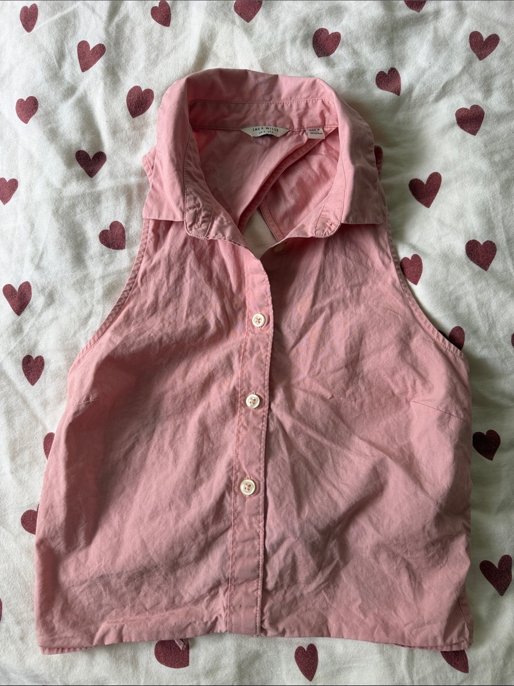 jack wills pink tie top